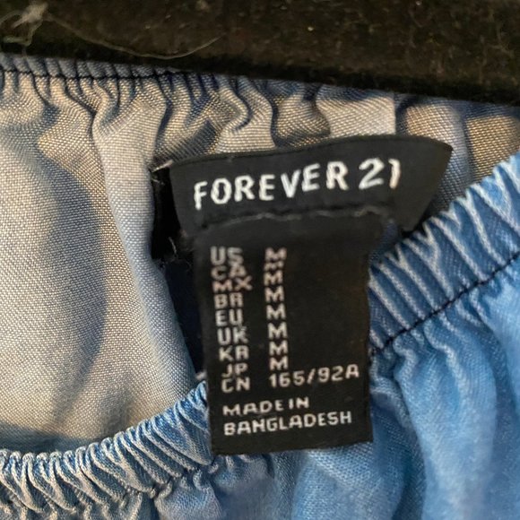 Denim off the shoulder crop top - Picture 3 of 3